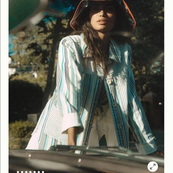 Maeve by Anthropologie Striped Shirt Jacket Womens Size Small - Picture 1 of 16